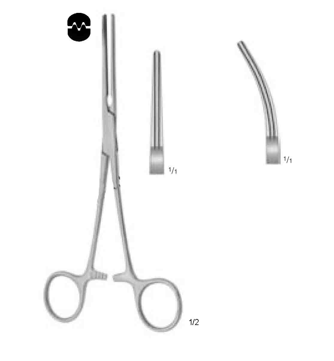 DE BAKEY ATROMAT KLEMP 40MM 14CM EĞRİ